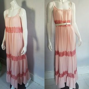 Free People Urban Outfitters Boho Pink Maxi Dress